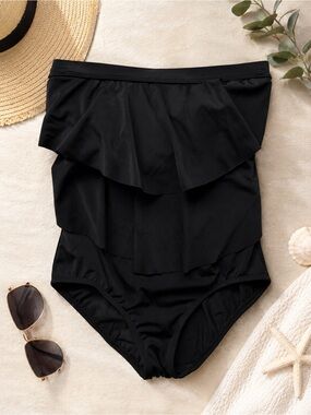 Black Ruffle One Piece